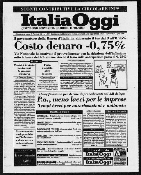 Italia oggi : quotidiano di economia finanza e politica